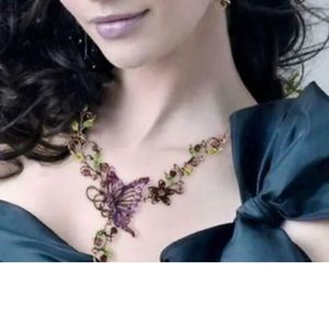 Betsey Johnson Crystal & enamel Butterfly Necklace